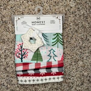 Honest Baby Organic Cotton Lovey Cloths & Teether Set - 5 pcs‎ NEW